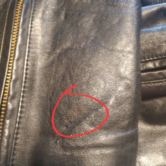 Vintage 90s Wilsons Leather Size 6 (10 )Black Cropped Moto Biker Jacket Zips - Picture 14 of 14